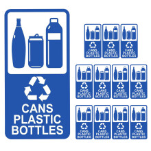 12St Blauwe Zelfklevende Waterfles Labels PVC Recycle Stickers Outdoor