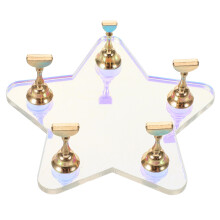 4Sets Blue Acrylic Nail Tips Practice Holder for Salon and Home Use