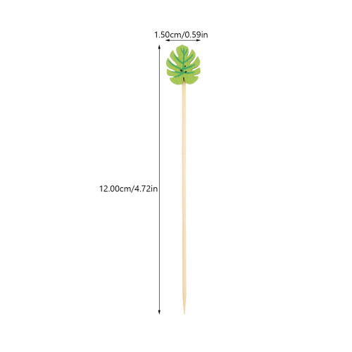 300Pcs Multi Bamboo Fruit Skewers Leaf Shaped Disposable Snack Picks 2
