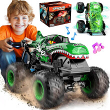 /HH/ 2,4 GHz RC Monstertruck Speelgoed voor Jongens, 1:20 Dinosaurus Op Afstand Bestuurbare Auto met Lichtjes & Muziek, Stunttruck 360 Draaiend