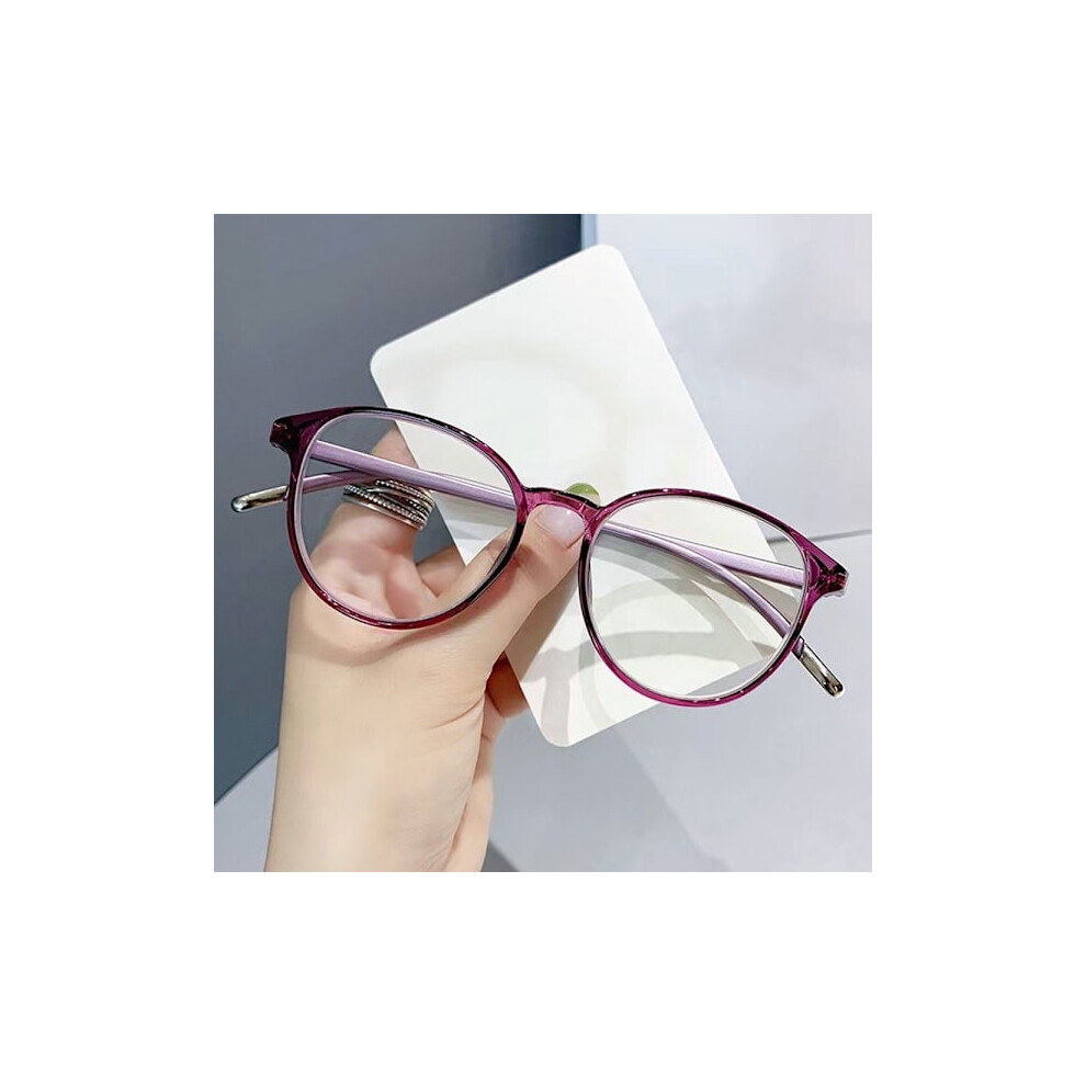 Anti- Reading Glasses Round Glasses Strength 400 Blue/Light/Purple 9433291382547