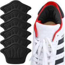 Fersenpolster für Schuhe mit zu weitem Sitz, wiederverwendbare Ferseneinlagen, passend für alle Größen, 6 Stück, schwarz