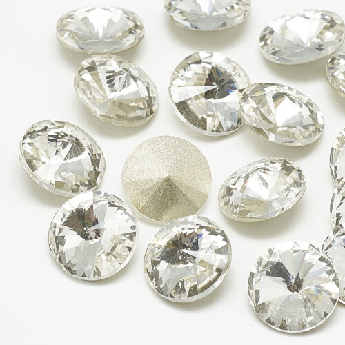 Γυάλινο Στρας με Μυτερή Πλάτη Cabochons Rivoli Στρας με Πολύπλευρη Πλάτη, Μικτό Χρώμα 14x7 2