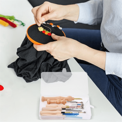 Βελόνα κεντήματος ckepdyeh18Piece, Στυλό με ξύλινη λαβή, Κιτ βελόνας κεντήματος, 2