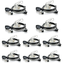 LUOTWO Walkie-talkie-hörlur med mikrofon för BaoFeng-radio, kompatibel med Retevis, Arcshell, Kenwood 2-vägsradior (10-pack)