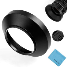 58 mm groothoekzonnekap, universele metalen zonnekap met centrale klemdop voor Canon, Nikon en Sony Pentax