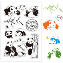 Panda Clear Stamps – Hübscher Panda-Silikonstempel aus Bambus für Kartenbasteln, Dekorationen und DIY-Scrapbooking
