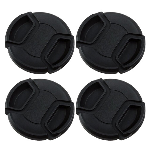 Slr Camera Lenses Cover Protector Centre Pinch Front Cap Dust-proof Splash 4 Pcs