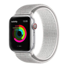 Compatible with Apple Watchwith Apple Watch 42mm / 44mm / 45 Bracelet White Reflex Nylon Black one size