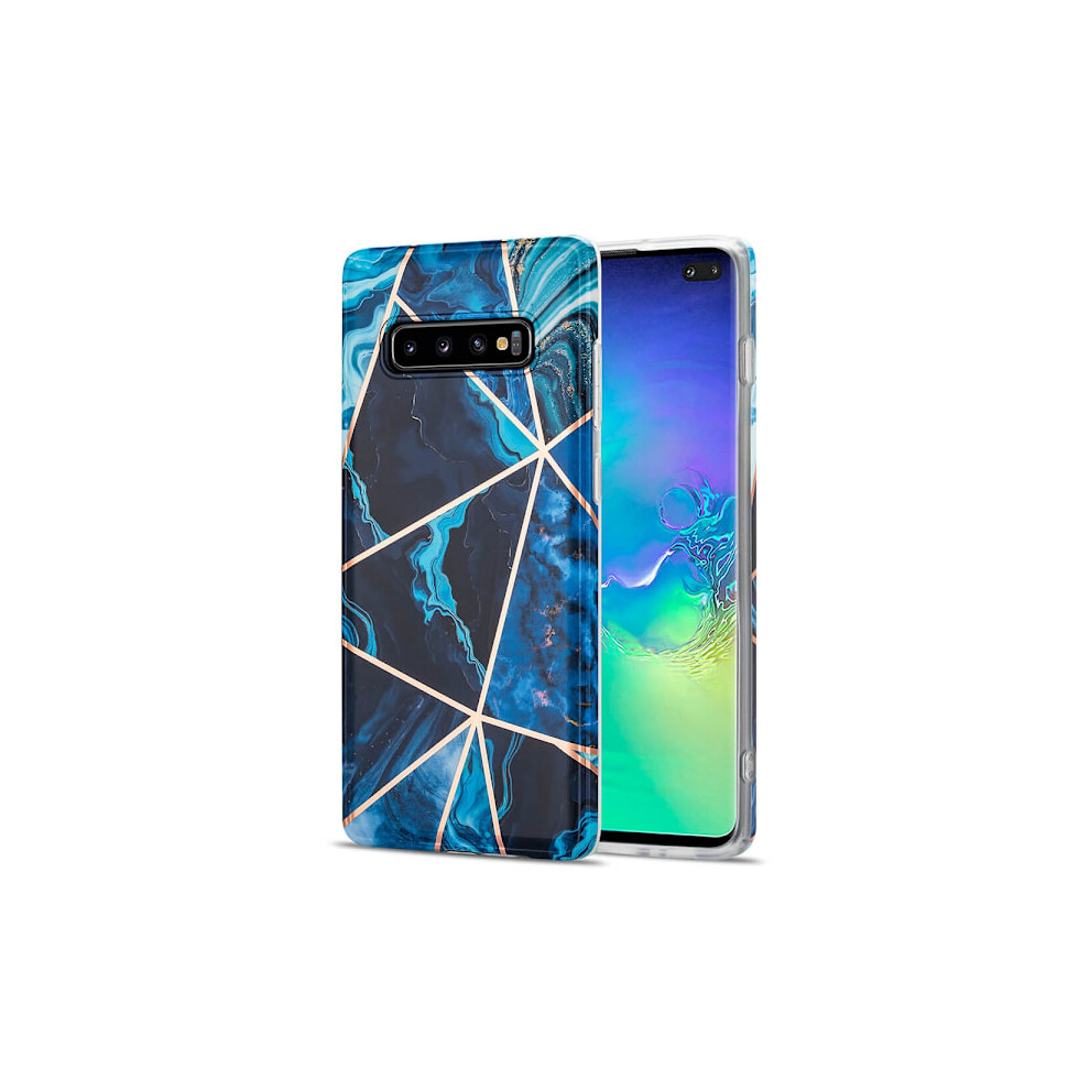 Boom - Grid Cover Galaxy S10 Plus - Marble Blue 9433291384350