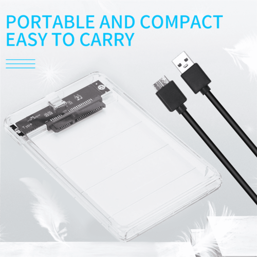 3x Θήκη σκληρού δίσκου USB3.0/Type-C 2,5 ιντσών, SSD SATA3 σε USB3.0, διαφανές κουτί σκληρού 1