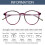 Lesebrille mit Blaulichtfilter, runde Brille, Lila, Stärke 400 2