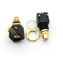 FOR2PCS messing RCA-connector RCA-vrouwelijke aansluiting PCB-paneelmontage soldeerbout