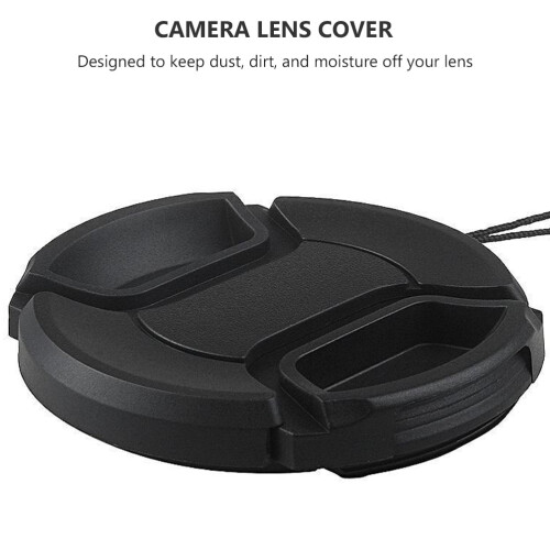 Slr Camera Lenses Cover Protector Centre Pinch Front Cap Dust-proof Splash 4 Pcs 1