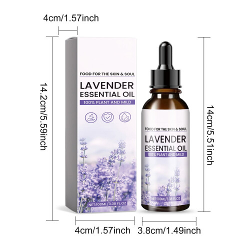 Έλαιο Λεβάντας Essence 100ml Γυάλινο Μπουκάλι από Καθαρό Φυσικό Άρωμα για Διαχύτες, 2