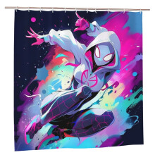 Perdea de duș din poliester impermeabilă cu tema Spider-Verse, decor pentru baie, kit pentru perdea de duș cu cârlige, 72X72Inches