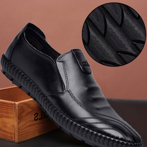 Ανδρικά μοκασίνια Slip On, δερμάτινα χειροποίητα φλατ παπούτσια οδήγησης με 2