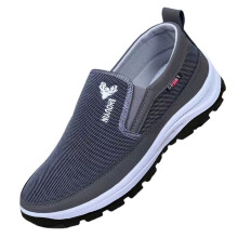 Zapatos de tela para hombre, mocasines casuales sin cordones con soporte para el arco, zapatos para caminar ligeros y transpirables con suela suave