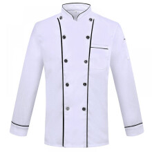 Lightweight Chef Coat for Culinary Professionals, Back Full Mesh Unisex Chef Jacket with Color Stitching, Durable Cotton-Blend Uniform with Long