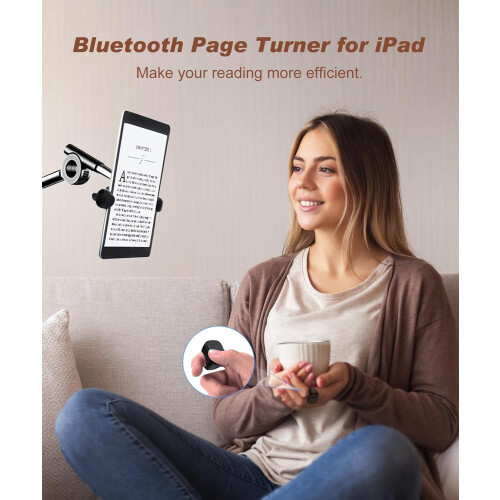 Page Turner Ring for Kindle App, Video & Music Controller Universal Compatibility, Rechargeable Scrolling Ring for iPhone Android iPad Fingertip 2