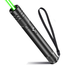 Ponteiro laser de alta potência com longo alcance, ponteiro laser verde recarregável via USB com foco ajustável e tampa em formato de estrela.