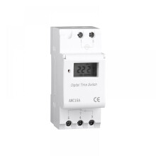 Programmable Timer Switch for DIN Rail Mount, Digital Time Control with LCD Display and Manual Override Function, SPDT Relay 16A High Precision Timer