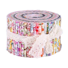 Jelly Roll Fabric for Quilting, Floral Prints Pre-Cut Strips 100% Cotton Fabric for Sewing and Patchwork, Soft Quilting Fabric Bundle for Craft