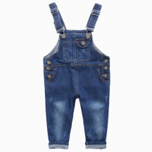 Toddler Denim Jumpsuit Bib Pants, Breathable Skin-Friendly Comfortable Durable To Wear Comfy Wide Straps Full Length Overalls, Soft Cute Workwear Bib