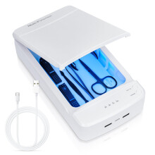 Portable Nail Tool Sanitizer with UV Light, Small and Portable Compact Sterilizing Box for Nail Techs, Scissors, Tweezers, Jewelry, Phone, Watch,