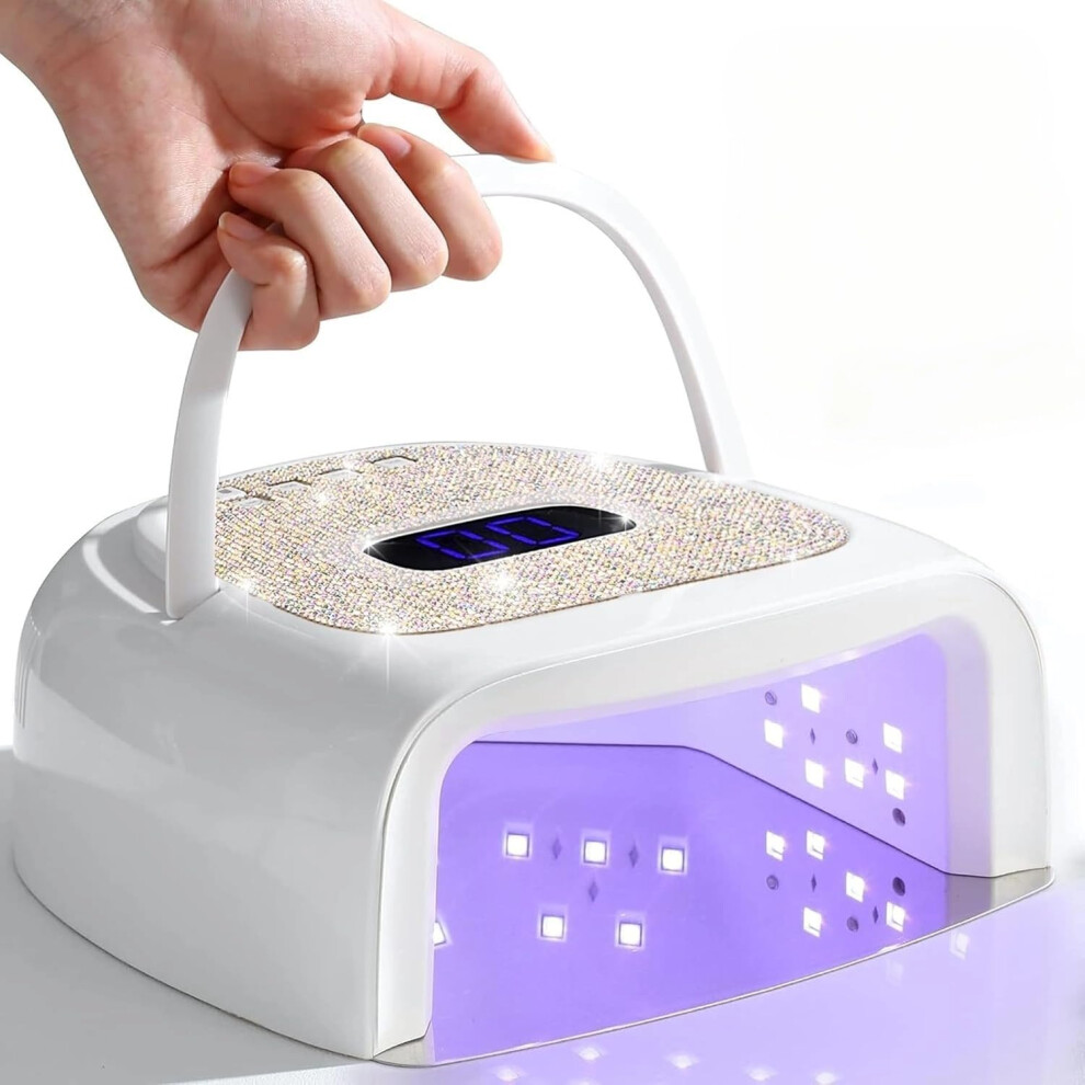 60W Cordless UV LED Nail Lamp Rechargeable Gel Nail Dryer with Fast Curing and Auto Sensor