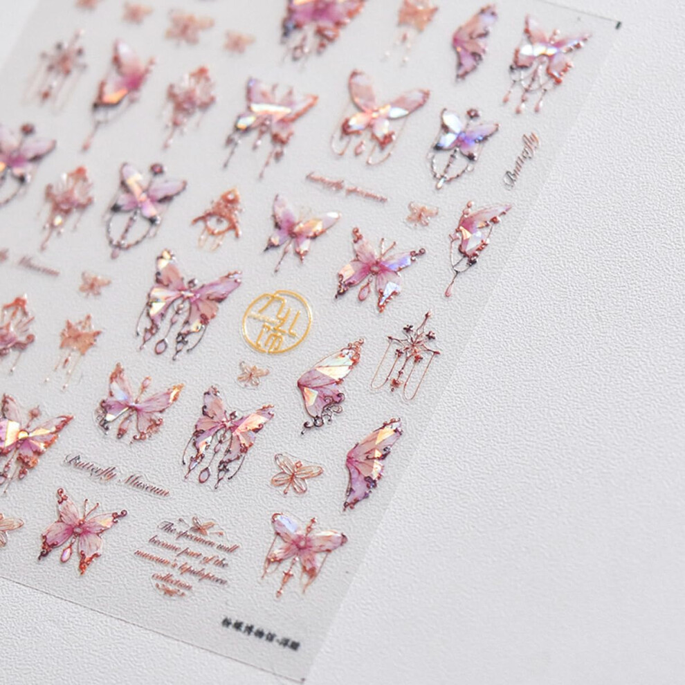 5D Butterfly Nail Art Stickers Embossed Floral Decals SelfAdhesive DIY Manicure for Women
