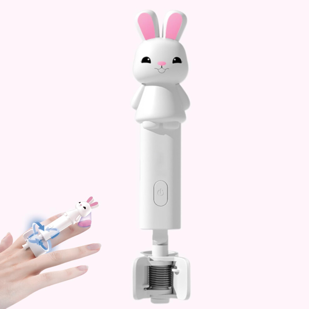 White Wearable Uv Led Nail Lamp With Fast Gel Curing, Rotatable Finger Clip, Rechargeable Cordless Design