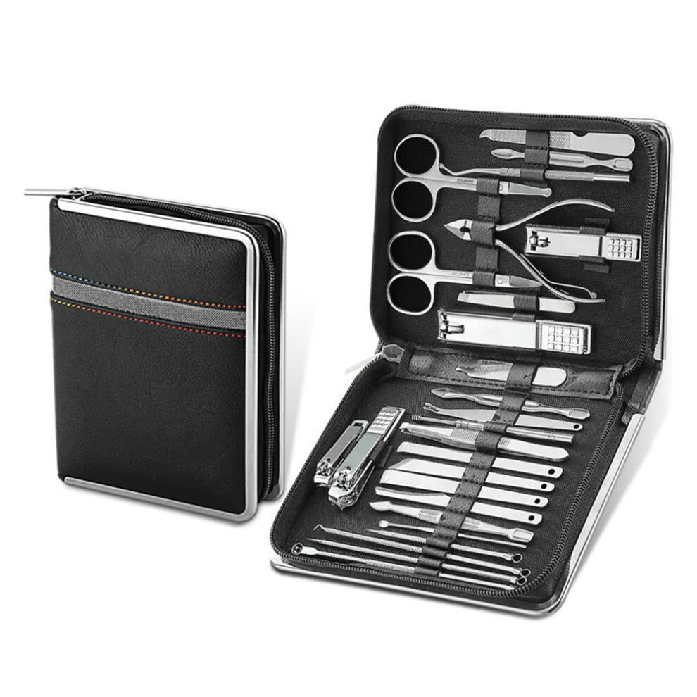 26 PCS Professional Manicure Set Nail Clippers Kit for Pedicure Grooming, TravelFriendly