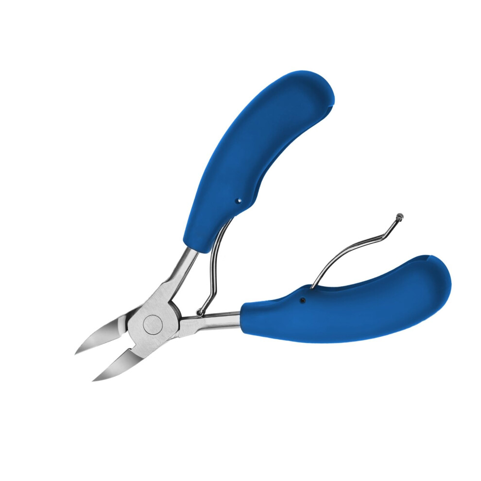 Blue Professional Toenail Clippers For Thick Nails With Ergonomic Nonslip Grip And Curved Blade Â