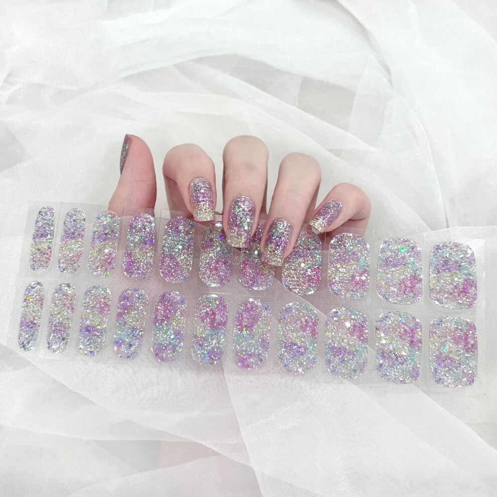 Gel Nail Stickers Semi Cured No UV Needed DIY Salon Quality Manicure Clear Kit GEL2025