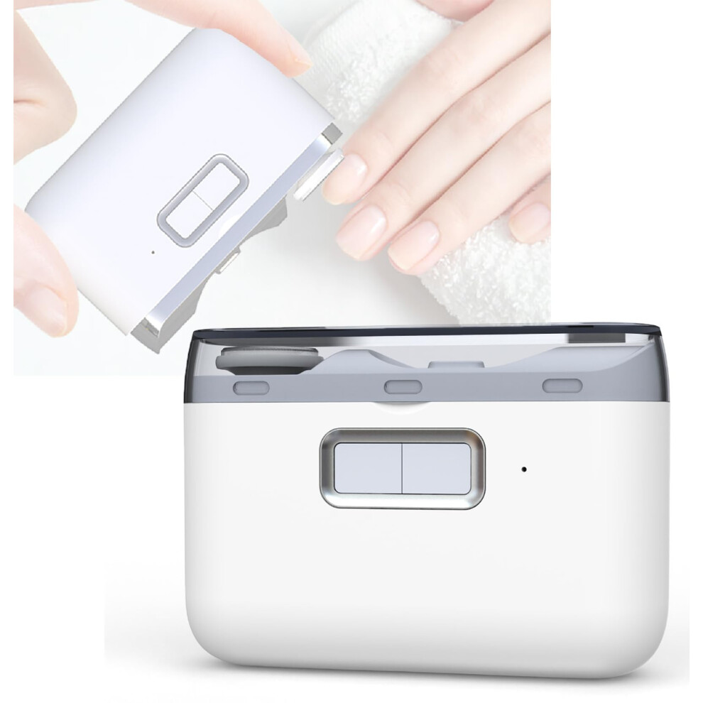 Electric Nail Clipper with LED Light, 2 in 1 Dual Speed Automatic Nail Trimmer and Polisher