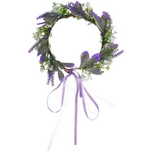 ghirlanda artificiale per capelli, realizzata a mano con fiori di lavanda simulati, ideale per le vacanze al mare (viola)