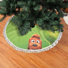 Weihnachtlicher Baumrock mit Fransen und Spitze, Motiv: Der Grinch stahl Weihnachten – weich, leicht und angenehm anzufassen (76 cm)