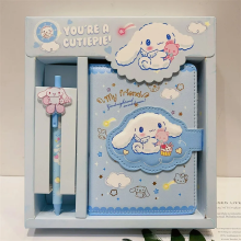 Cuaderno Kawaii Kuromi, set de bolígrafos de gel, bloc de notas Hello Kitty Cinnamoroll, agenda diaria para estudiantes, set de papelería para la