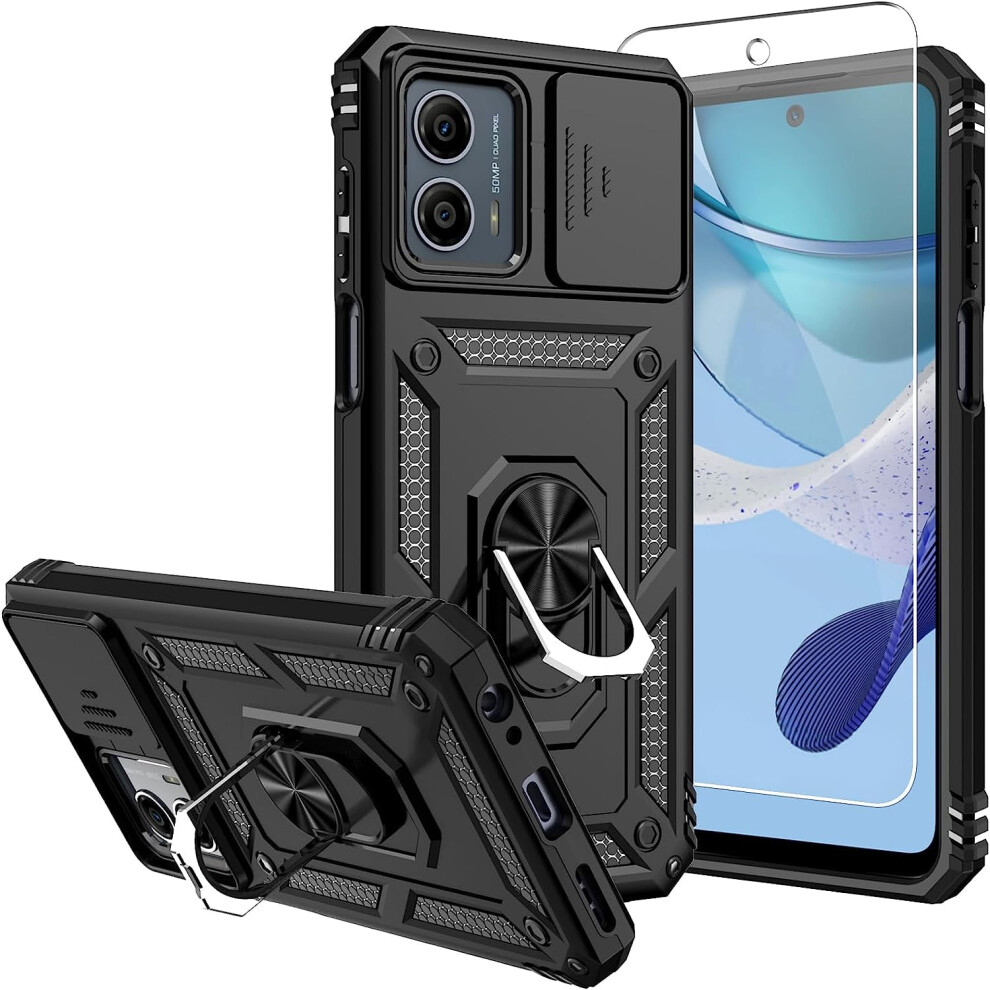 Moto G 5G 2023 Case And Camera Cover,[Military Grade] 16Ft.drop Tested Cover With Magnetic Kickstand Protective Case For Motorola G 5G 2023, Black 9433291390801