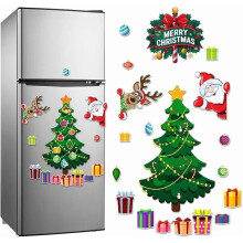 Ensemble d'autocollants magnétiques de Noël, compatibles avec les réfrigérateurs et les portes métalliques, aimants souples en PVC pour la