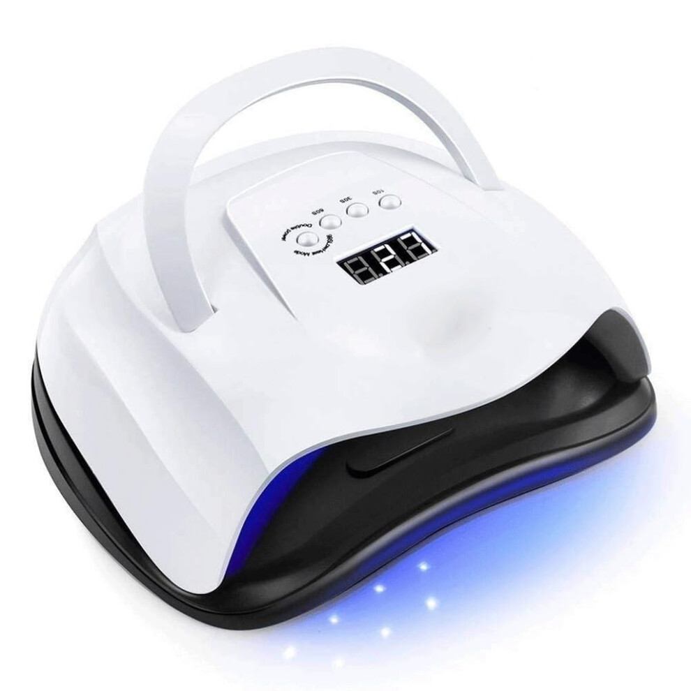 80W UV LED Nail Lamp with Timer, Fast 15s Curing Gel Nail Dryer for Manicure and Pedicure