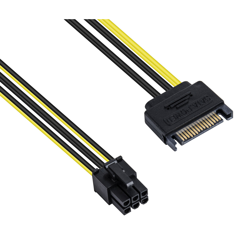 Pcie Power Cable 20Cm Sata To Pcie 6Pin Adapter For Gpu Stable Power Delivery 9365369930087