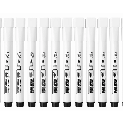 Whiteboard Markers Pens Pack of 12 BLACK