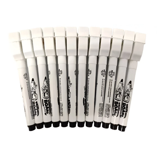 Whiteboard Markers Pens Pack of 12 BLACK 1