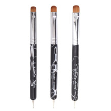 DualEnded Nail Art Brush with Dotting Tool for Precise French Manicure and Professional Acrylic Designs Black 12#