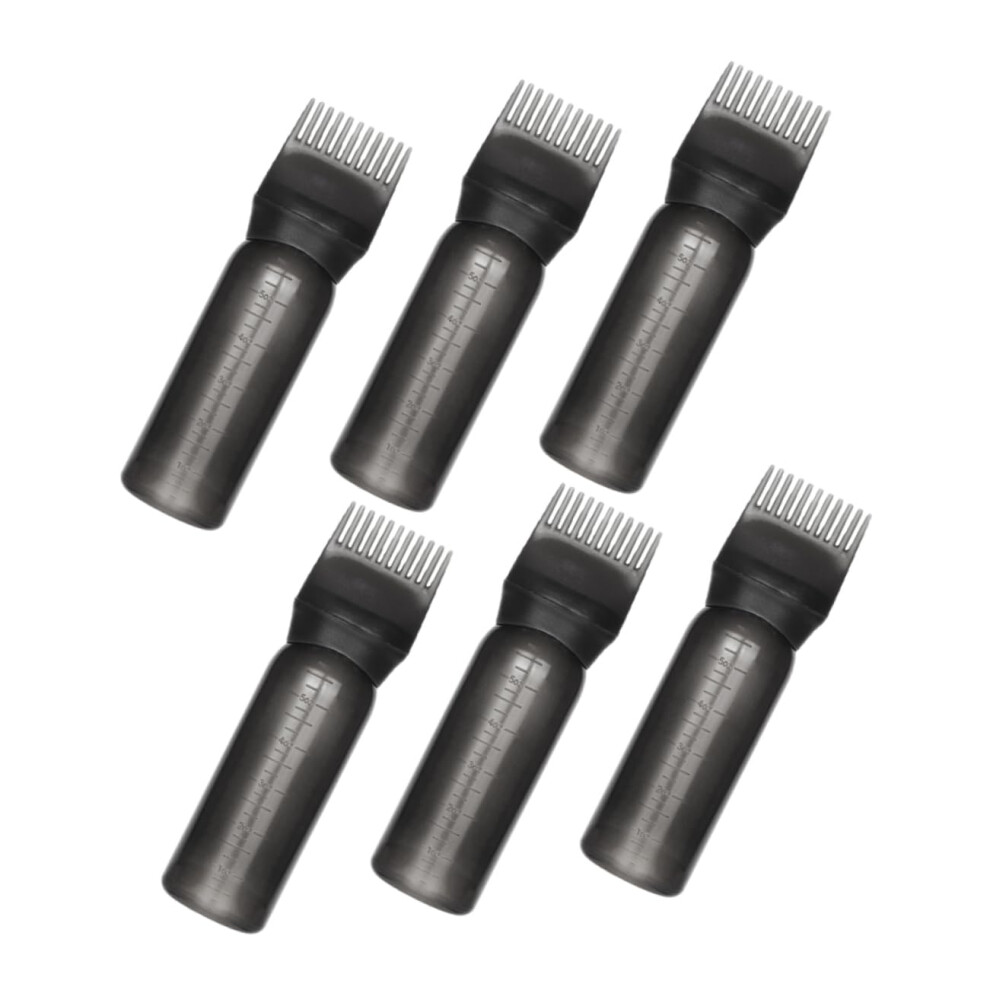 6pcs Hair Dye Applicator Bottles with Root Comb for Precise Scalp Coloring and Treatments