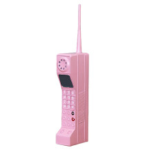 Retro Brick Phone Photography Prop with Iron Stand, 80s 90s Vintage Cell Phone Model Pink