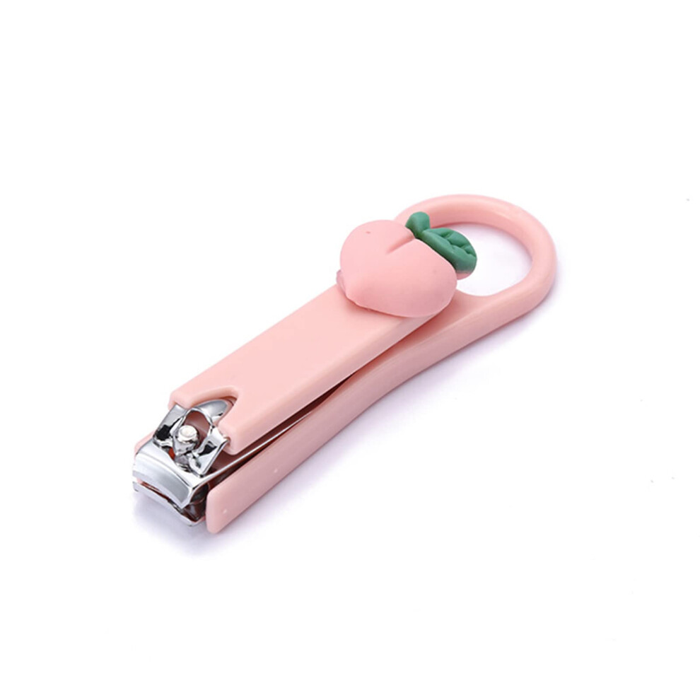 Peach Nail Clipper For Thick Nails With Sharp Carbon Steel Blades And Builtin Clipping Catcher