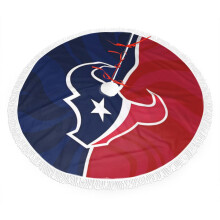 Texans Weihnachtsbaumdecke mit Fransenrand, passend zu NFL-Fanartikeln, leuchtende Farben, einfache Montage, tolles Geschenk (76 cm, 91 cm, 122 cm)